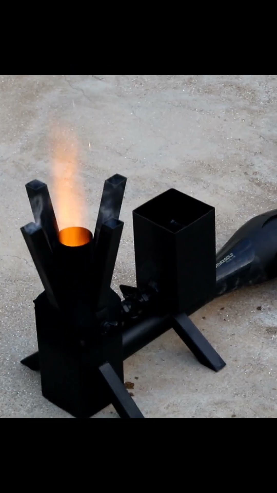 Amazing waste oil rocket stove