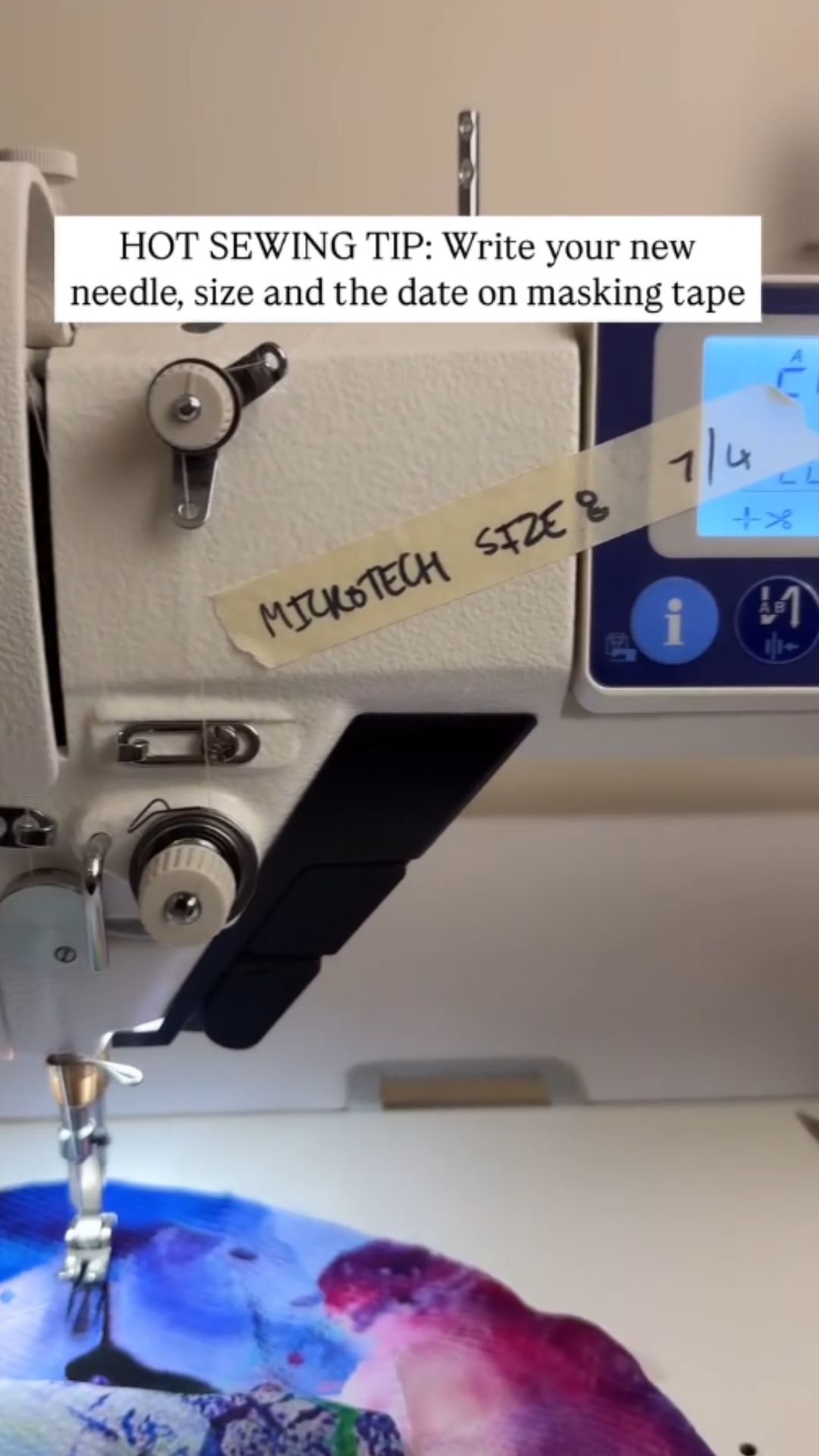 A simple sewing machine needle tracking trick