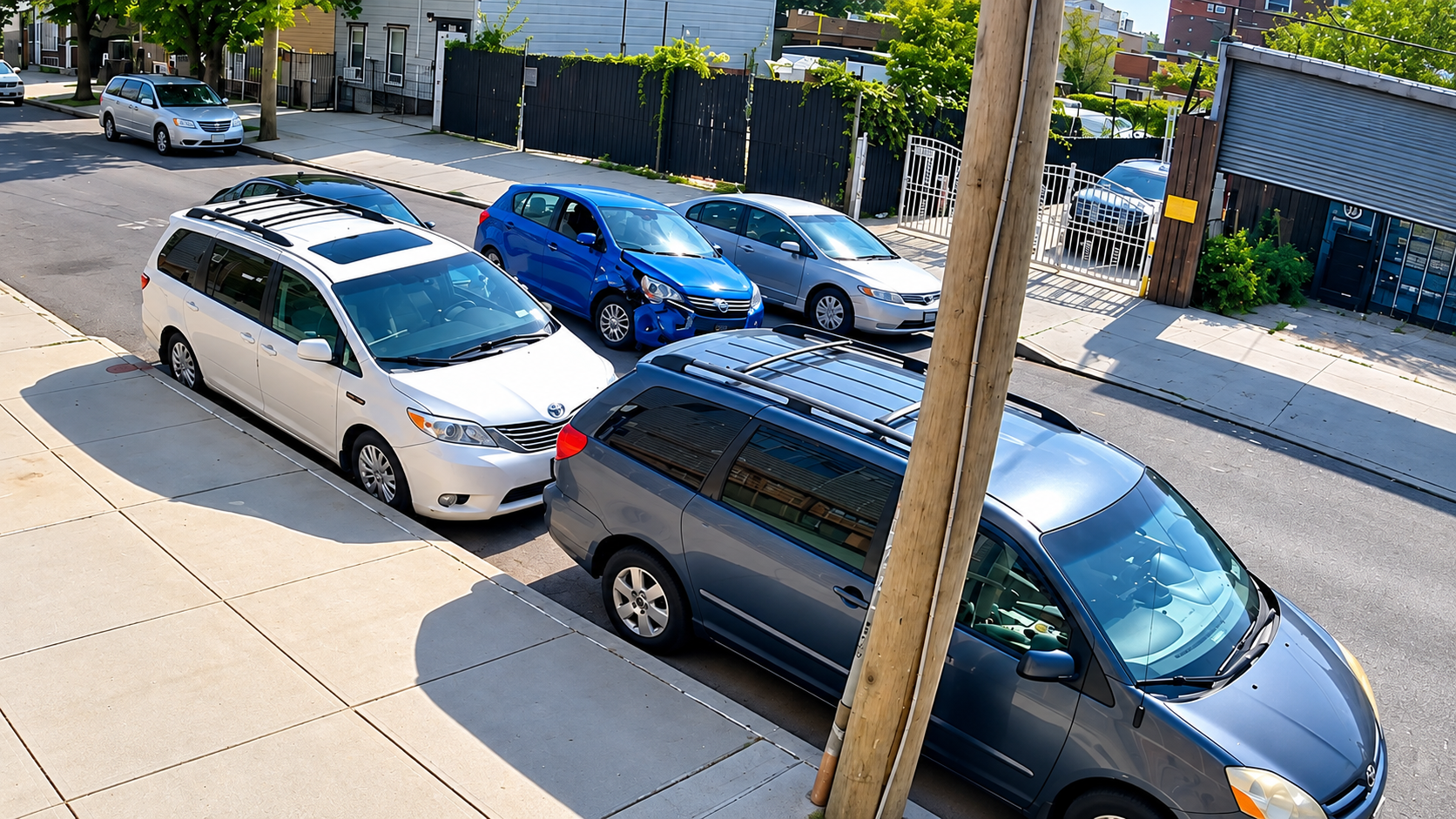 Watch the moment a driver pulls out blindly then four cars collide