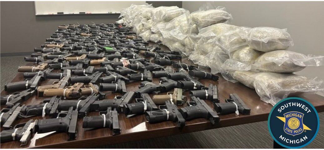 Michigan State Police seize 174 handguns, suspected heroin in I-69 stop