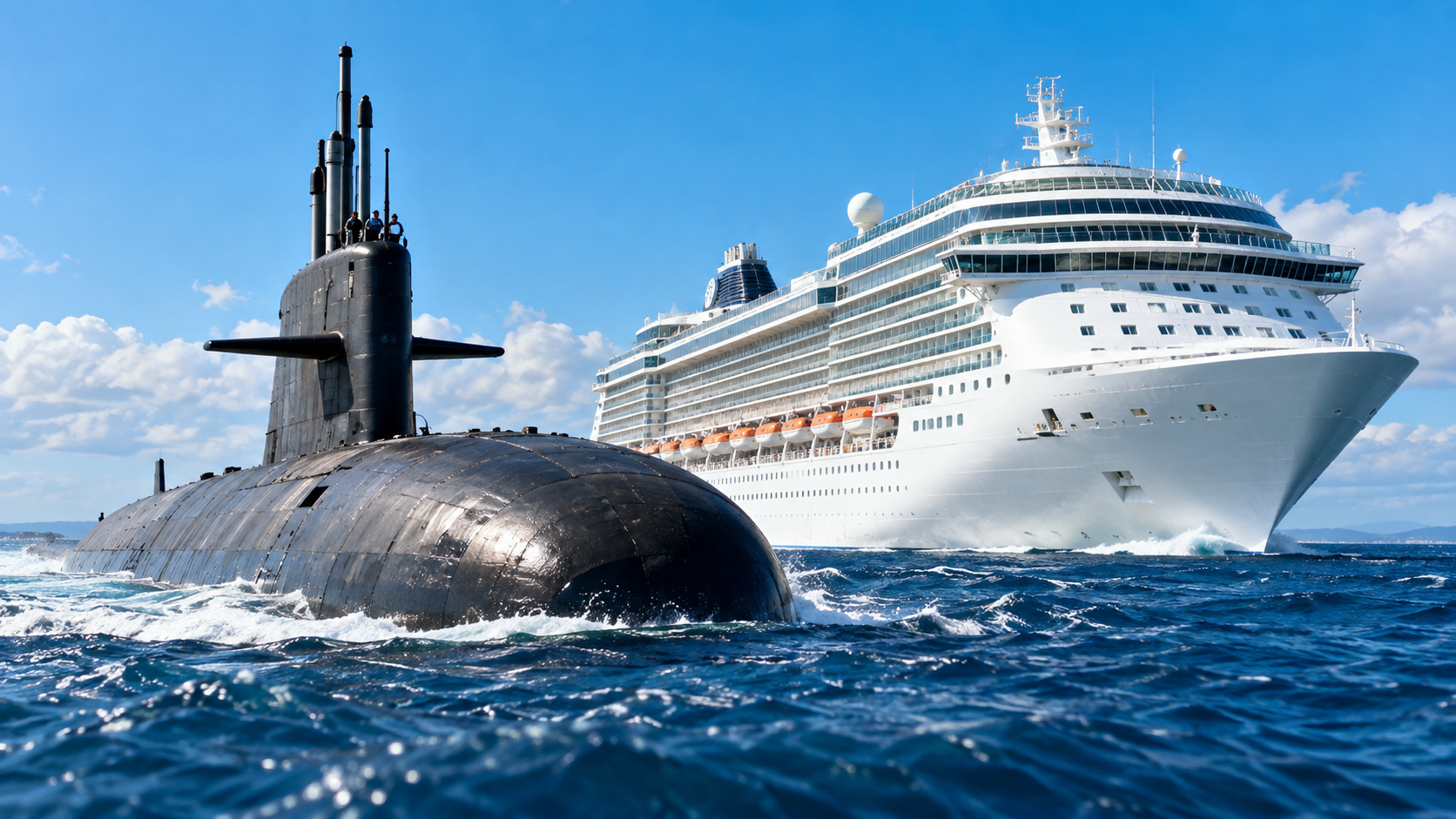 Why are submarines black and cruise ships white?