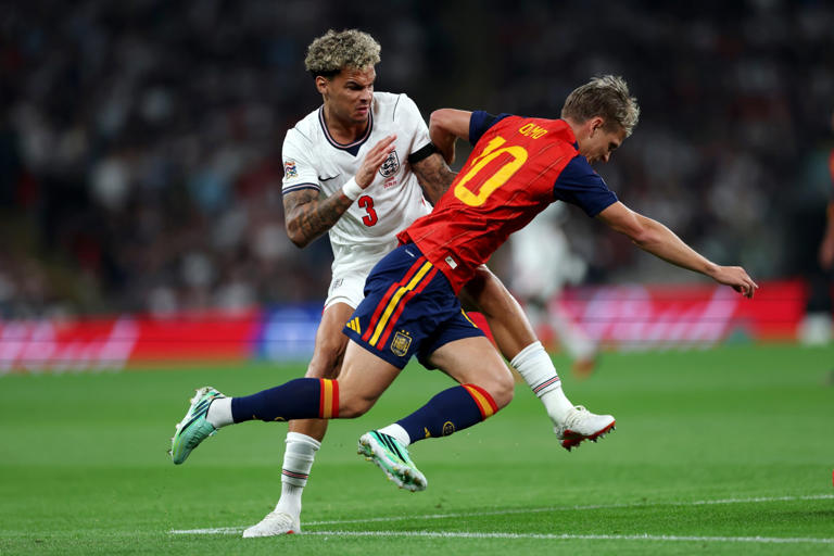 Nico O’Reilly was busy in attack and defence against Spain (Picture: Getty Images)