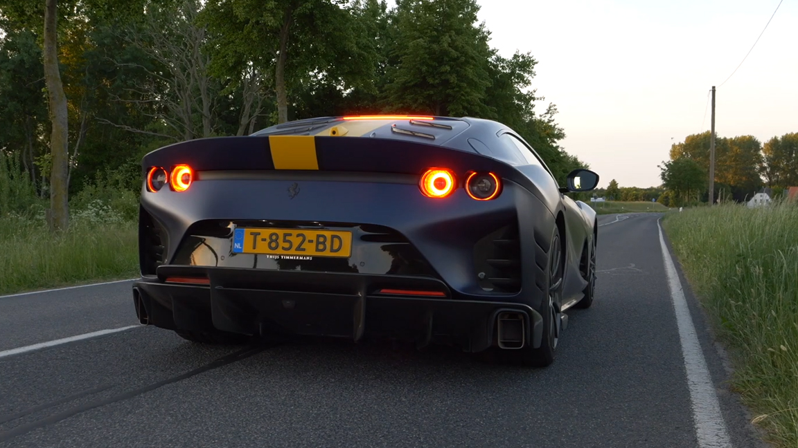 Ferrari 812 Competizione top speed POV on the Autobahn
