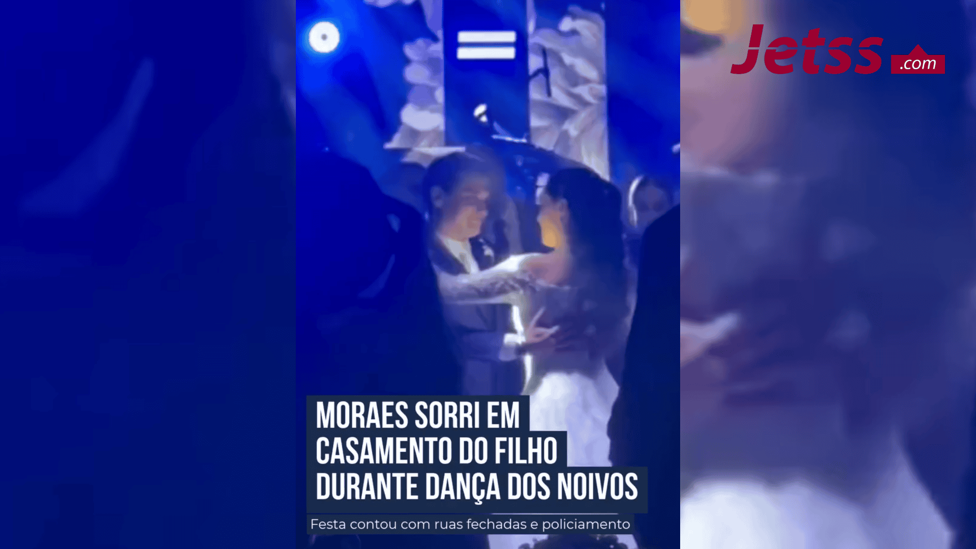 Moraes sorri em casamento do filho durante dança dos noivos