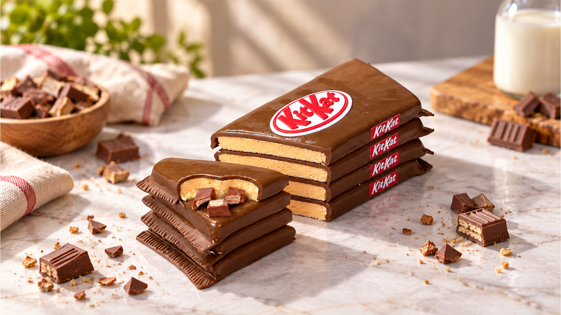 KitKat wrappers hide soft vanilla cake layers