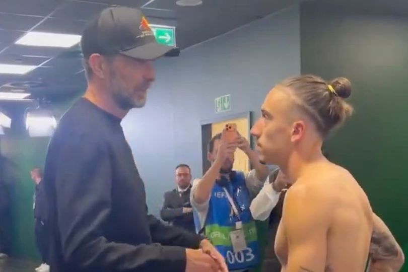 Kostas Tsimikas reveals what he told Jurgen Klopp during tunnel reunion