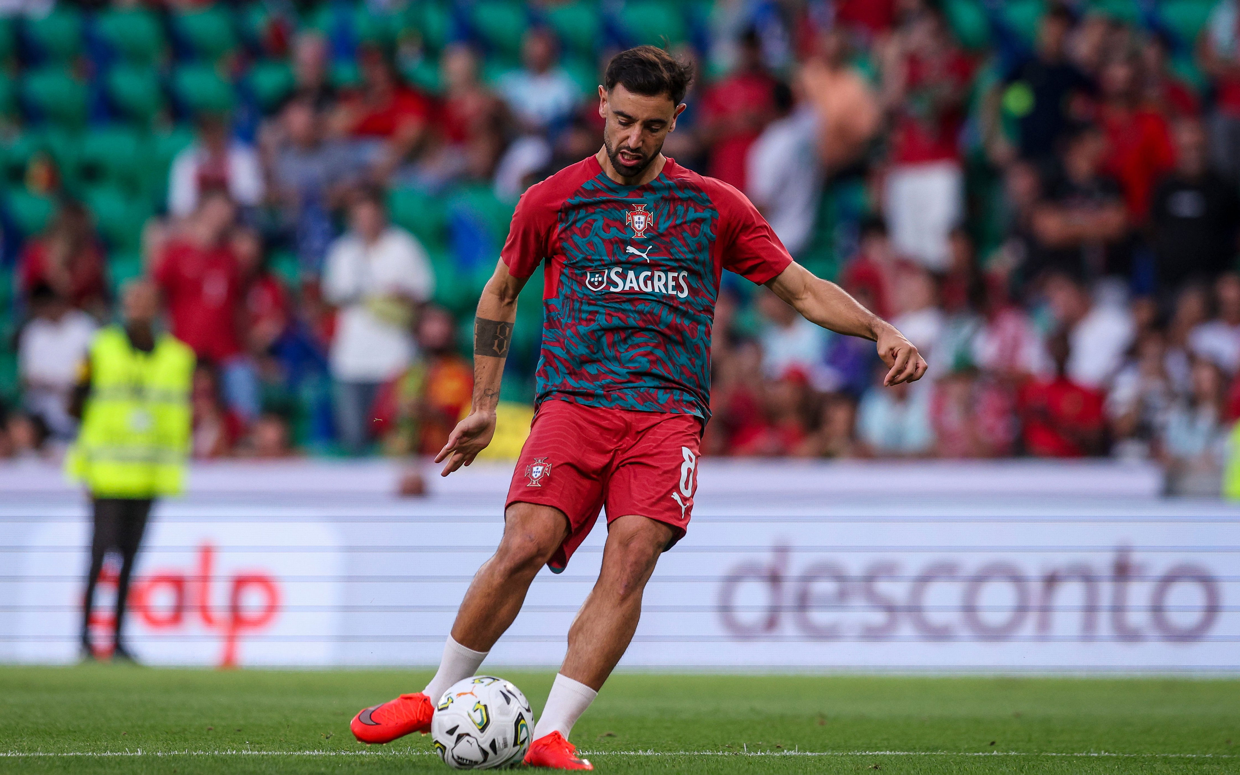 Sidelined: Bruno Fernandes played no part for Portugal against Norway in Oslo (Getty)