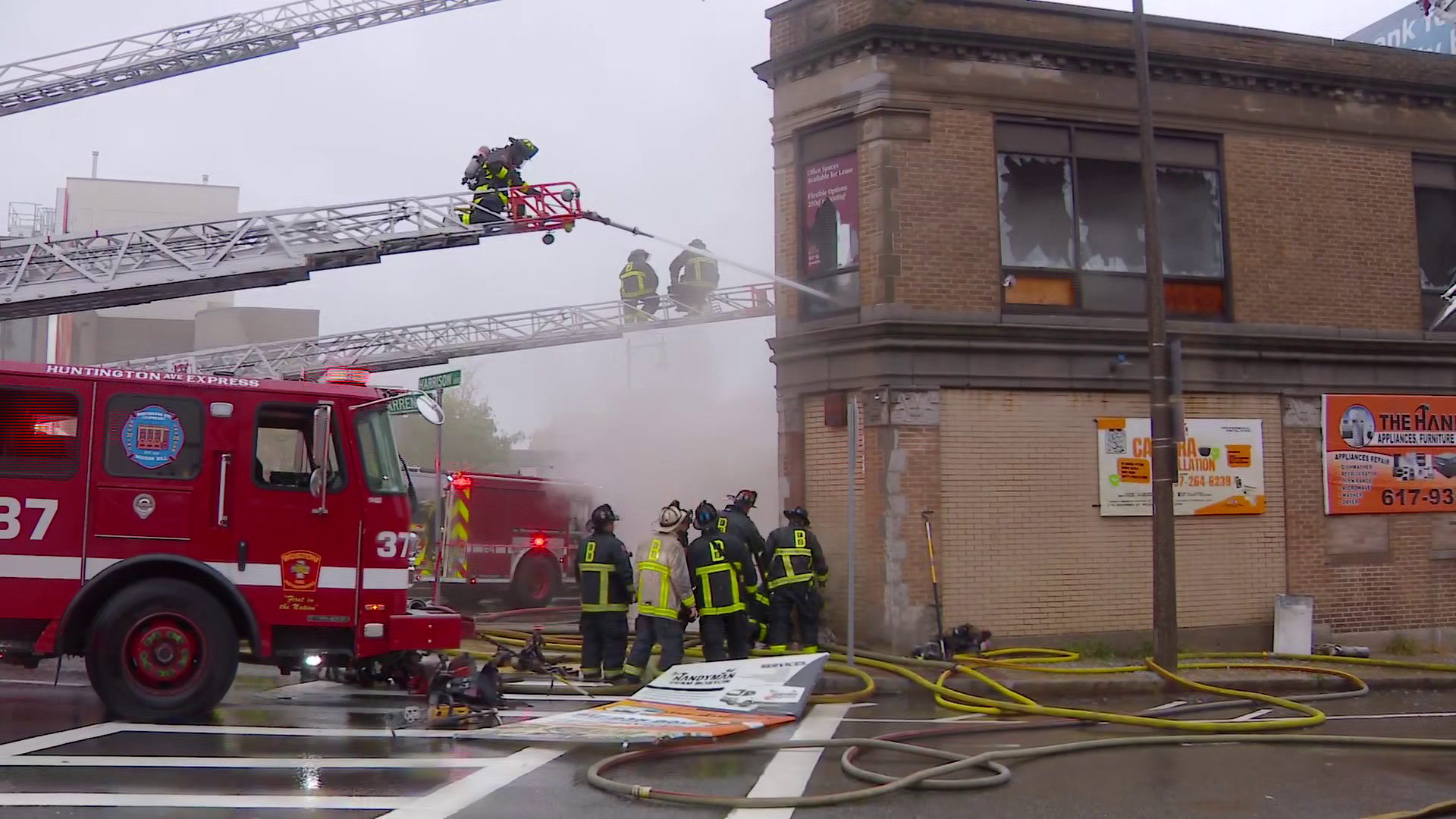 6-alarm fire damages 100-year-old commercial building in Boston