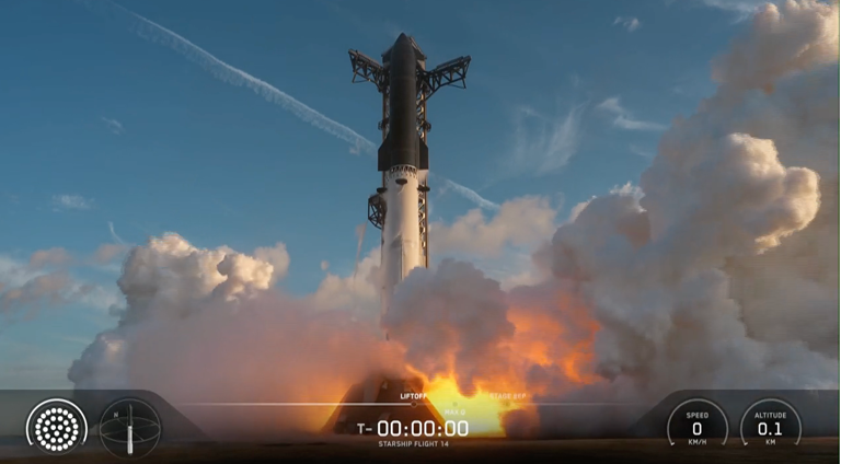 SpaceX launches Starship on giant rocket's first flight to orbit