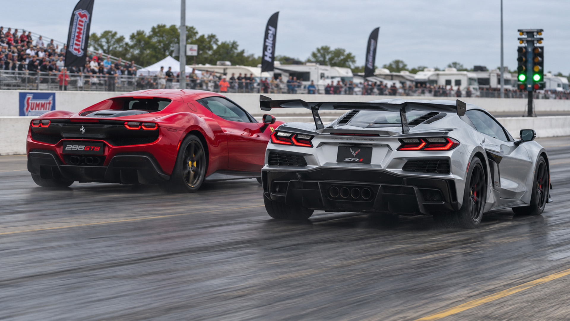 1,064HP ZR1 battles Ferrari 296 in a high speed drag race