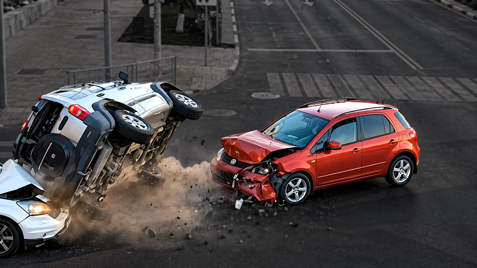 Collision in traffic caught on camera
