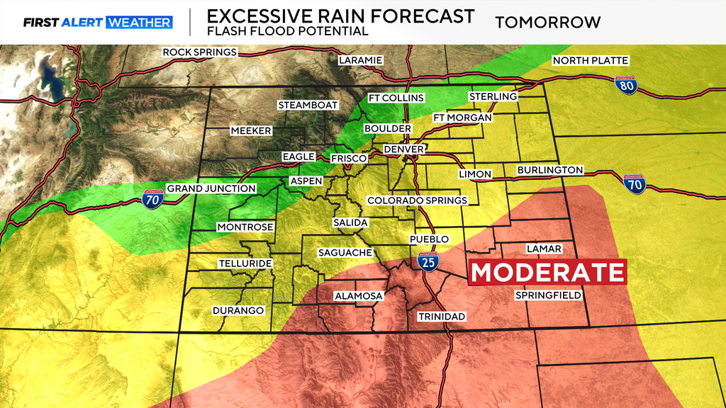 Heavy rain spreads across Colorado Monday as flooding concerns grow