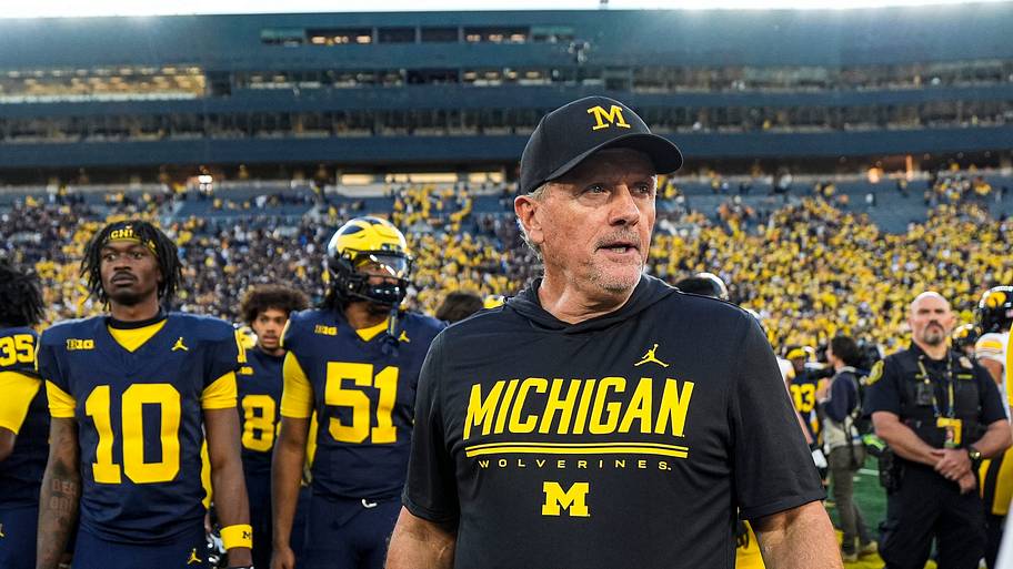 Michigan head coach Kyle Whittingham reacts to 20-19 loss to Iowa at Michigan Stadium in Ann Arbor on Saturday, Sept. 26, 2026. | USA TODAY Network via Reuters Connect