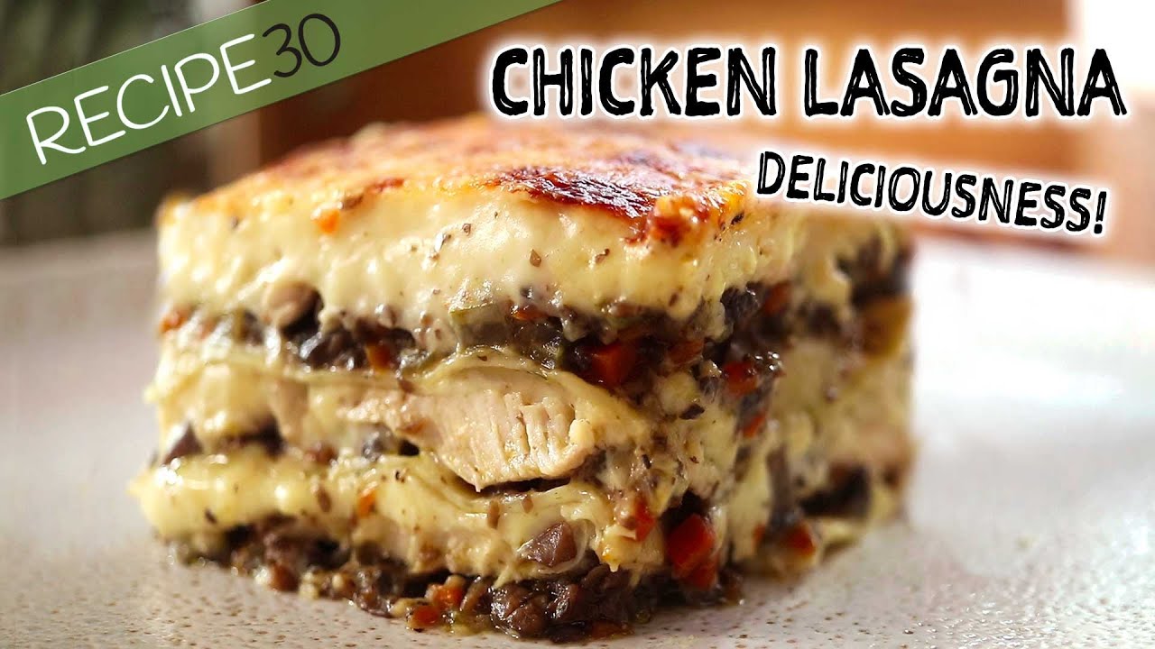 Creamy chicken mushroom lasagna ASMR