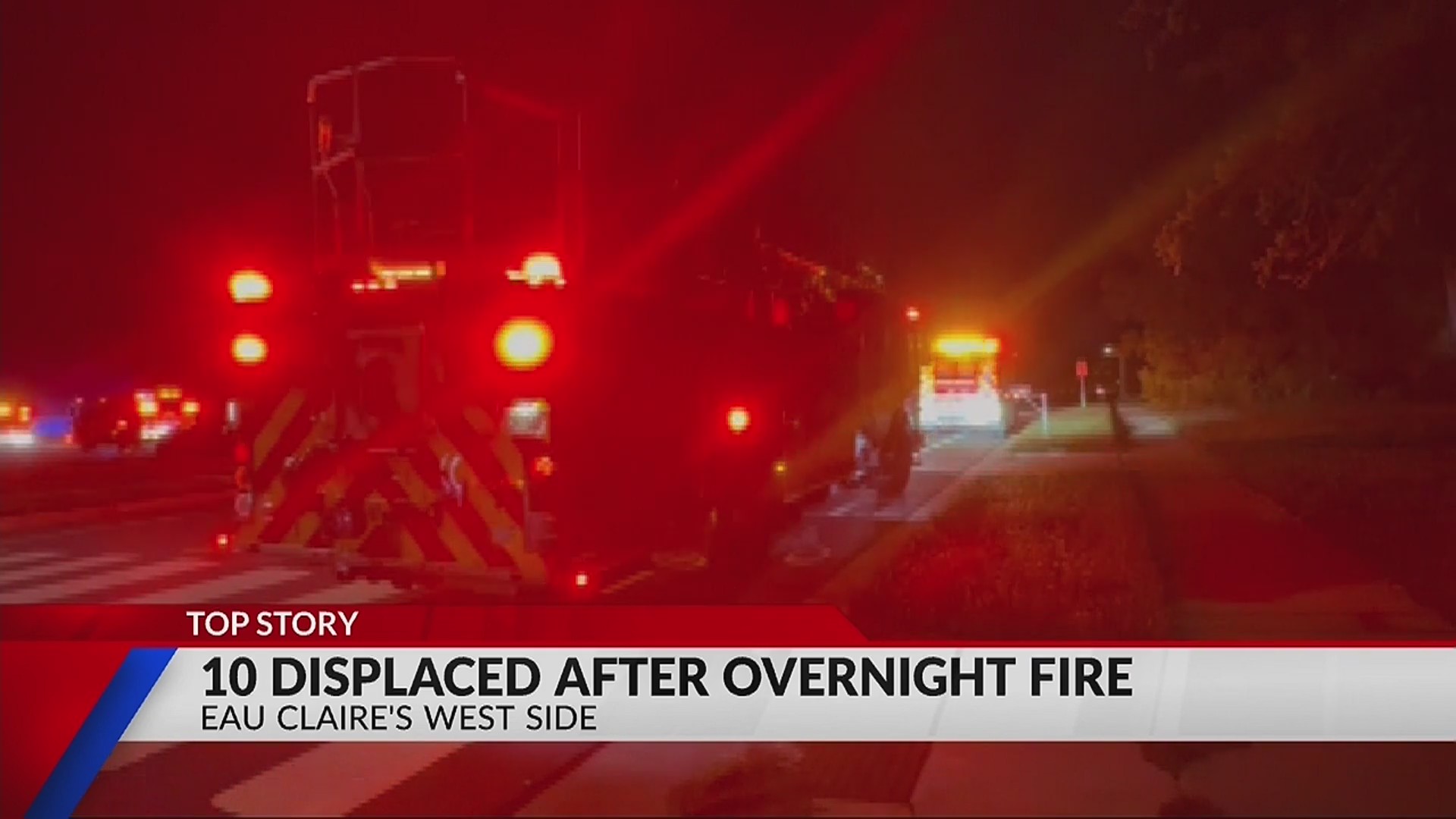 Ten people displaced after overnight fire