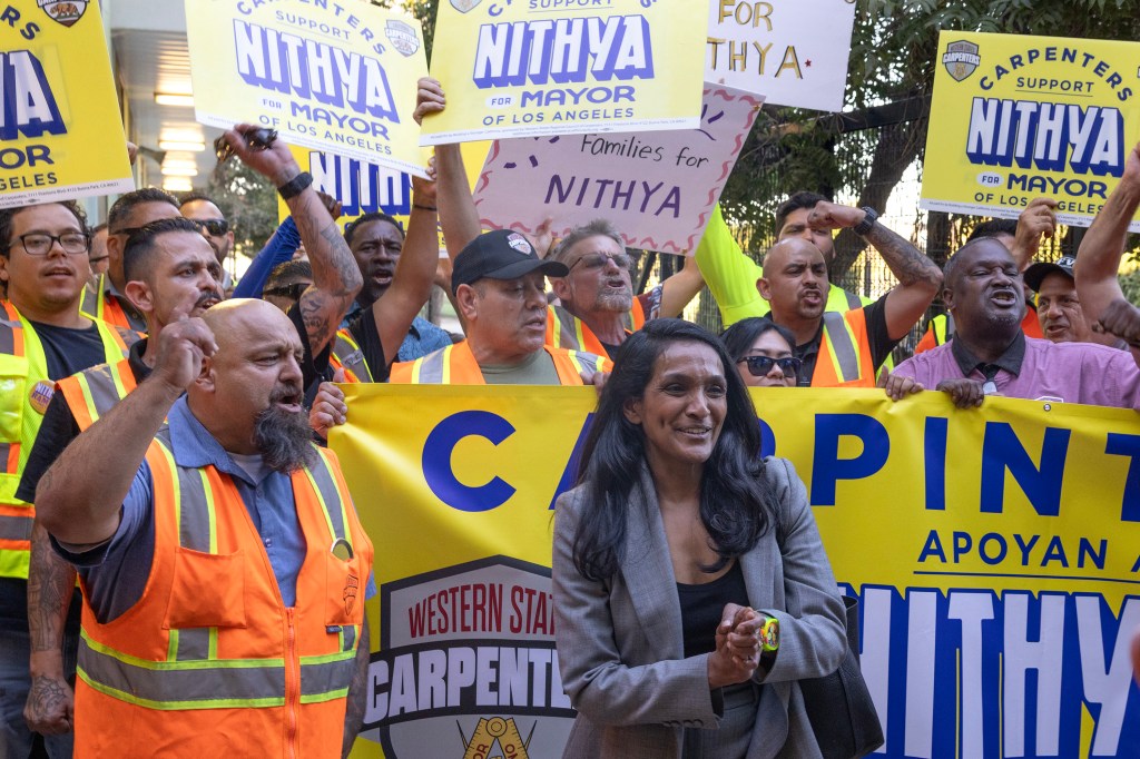 Nithya Raman takes double-digit lead over Karen Bass in new LA mayor’s ...