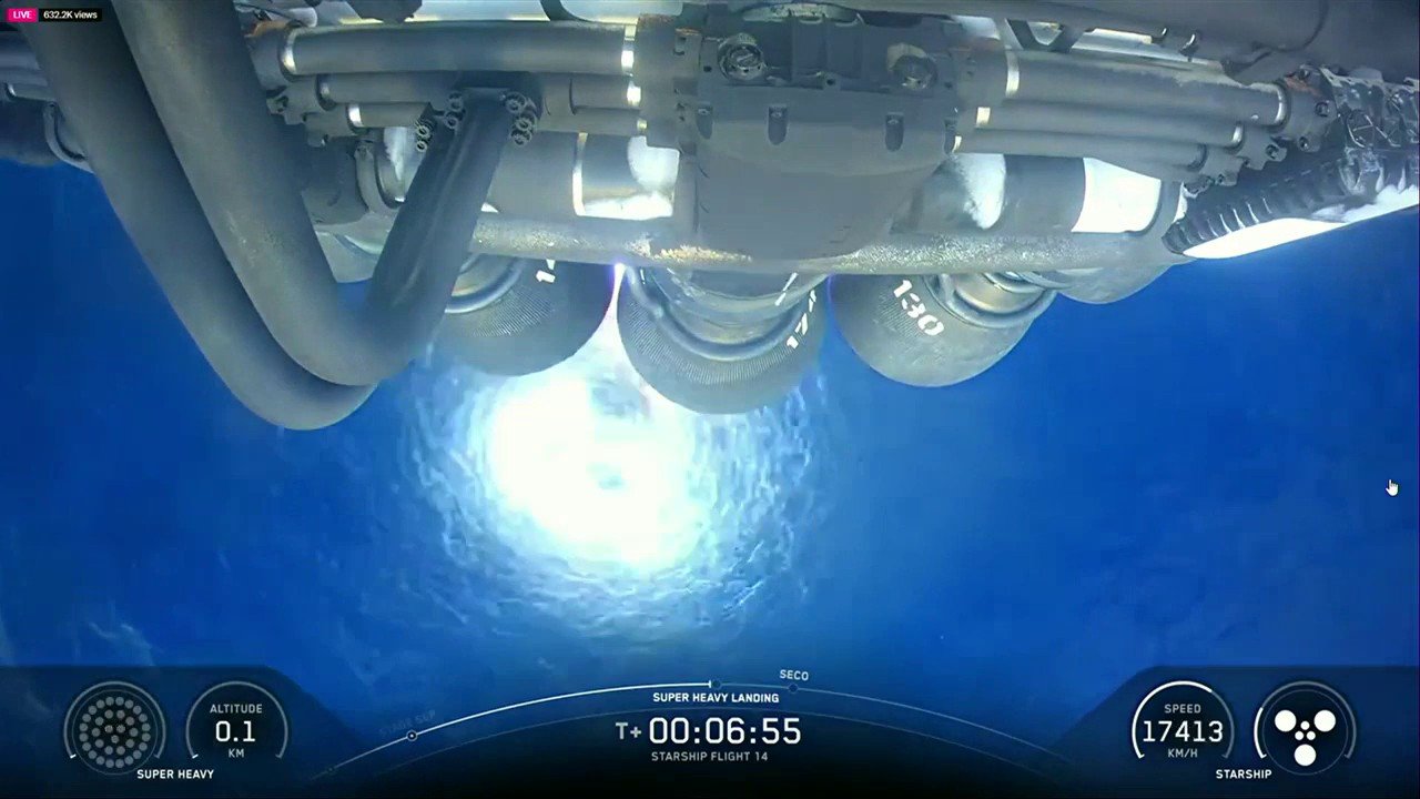 SpaceX booster splashes down off Texas coast after simulated landing burn