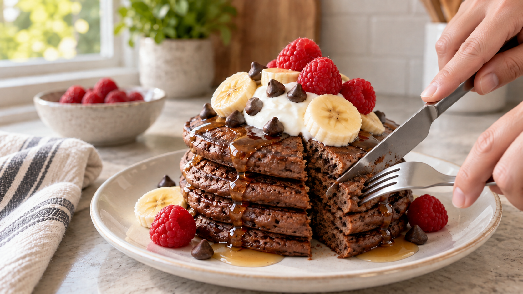 Chocolate pancakes just got a protein-packed upgrade