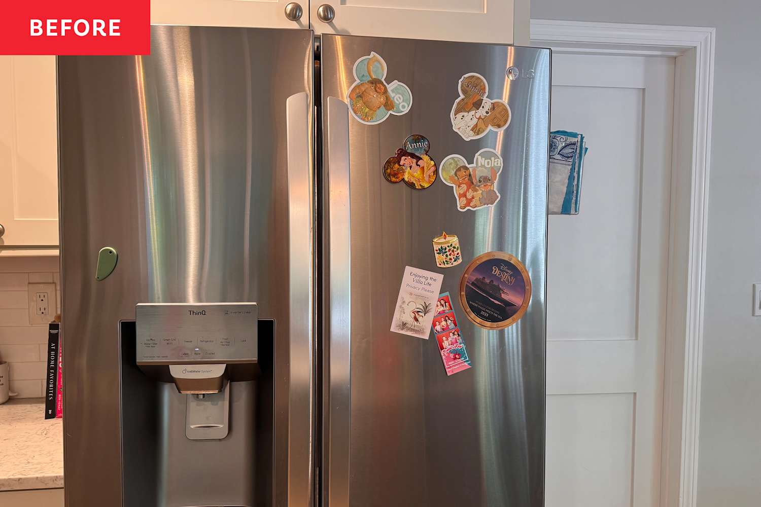 I put a Dollar Tree pill organizer on my fridge, and it's a game-changer