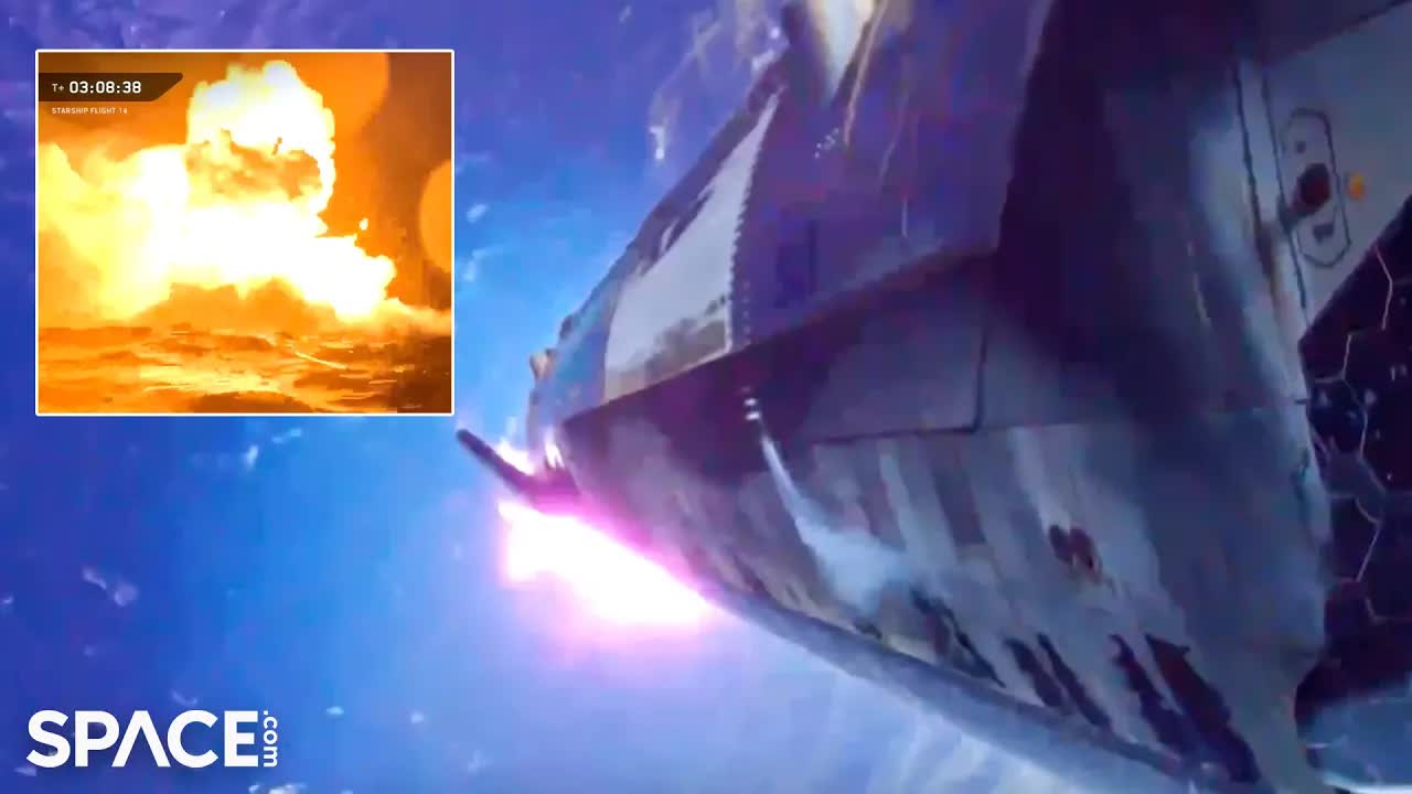 SpaceX Starship's fiery re-entry and Pacific splashdown