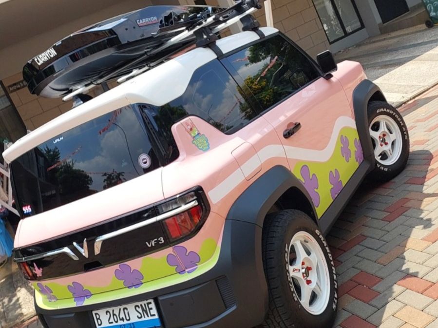 Mobil listrik Vinfast VF3 makin lucu, modif tipis livery kartun