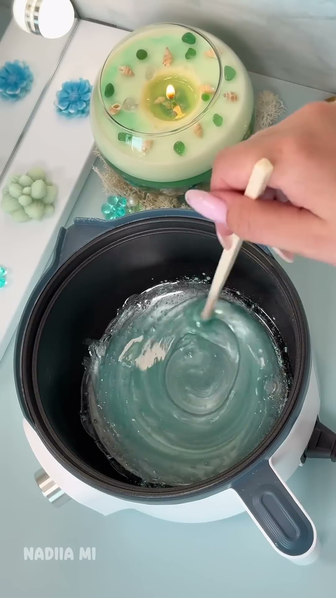 DIY shell candle 🌊 relaxing ocean sounds 🐚