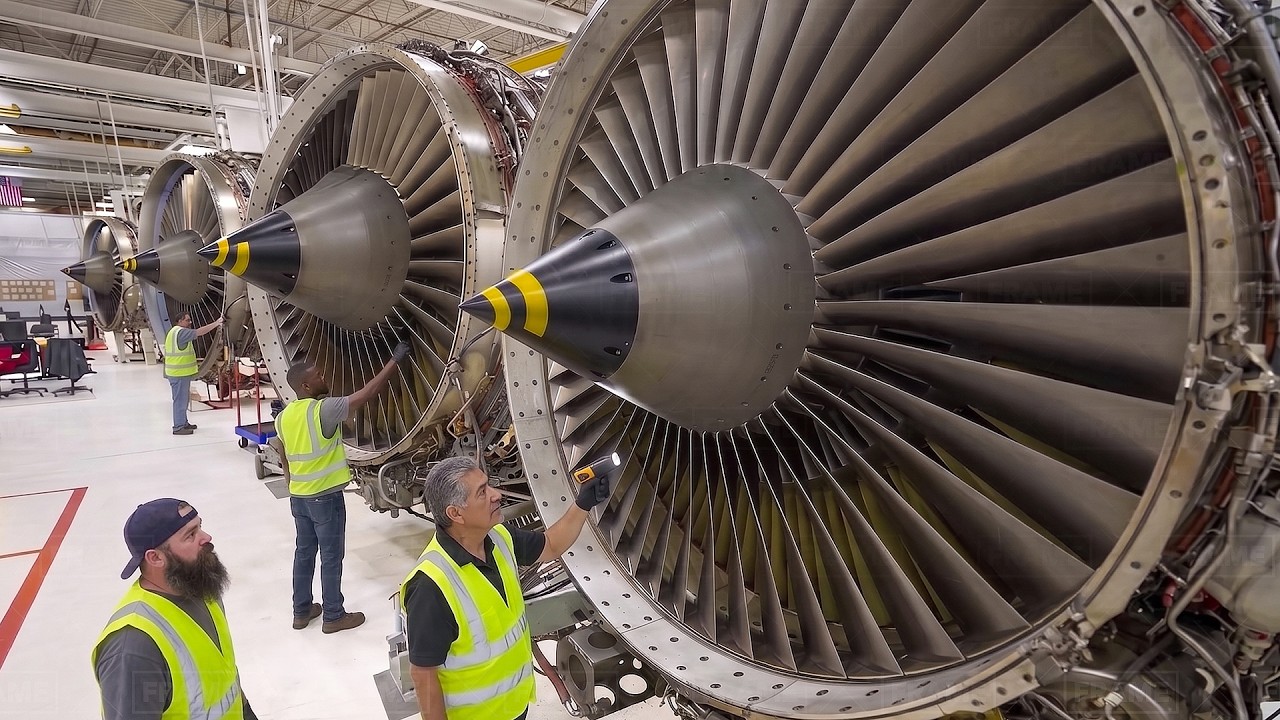 Inside massive US Air Force factory rebuilding jet engines