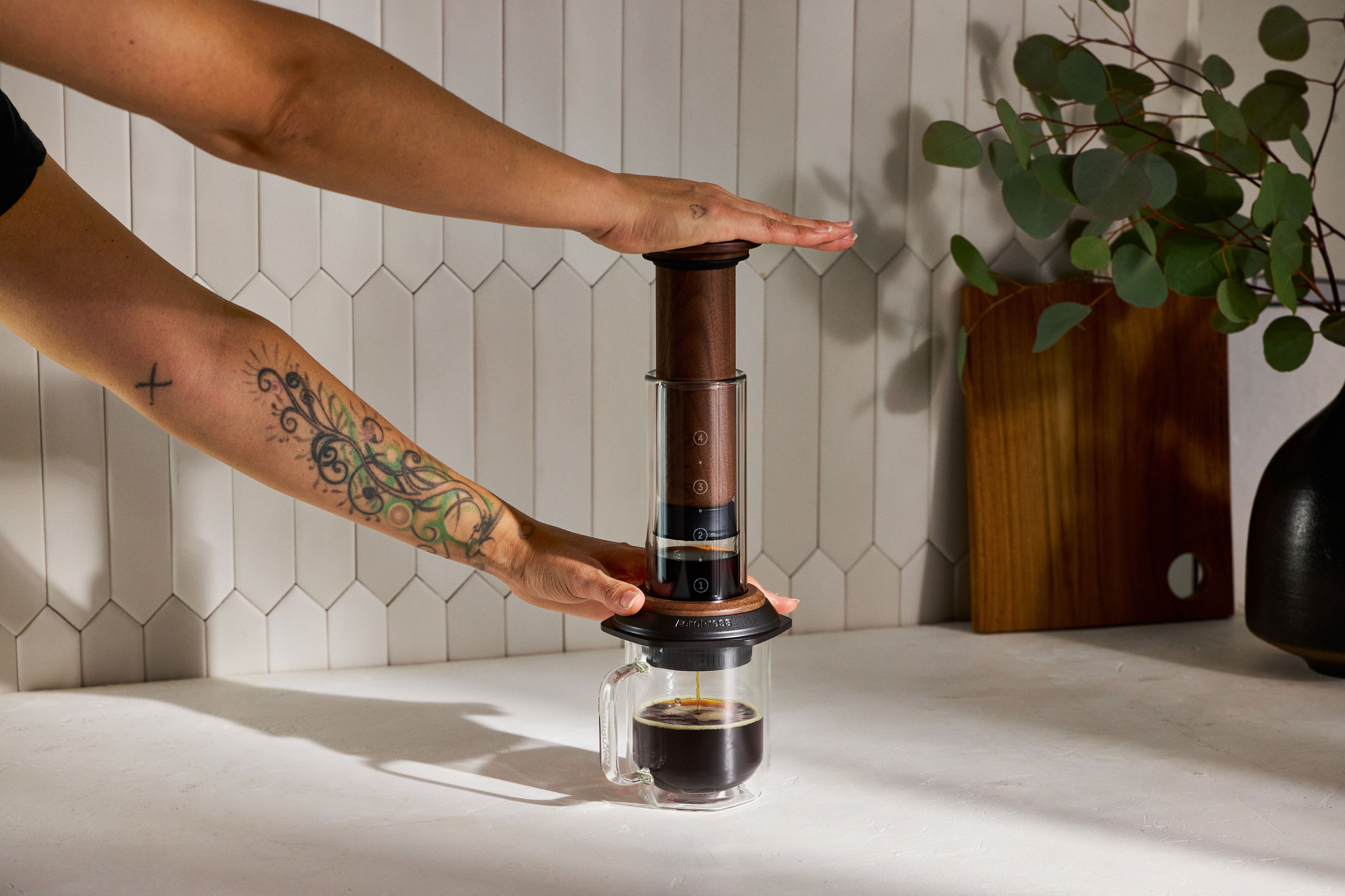 AeroPress unveils a coffee press made of luscious walnut wood