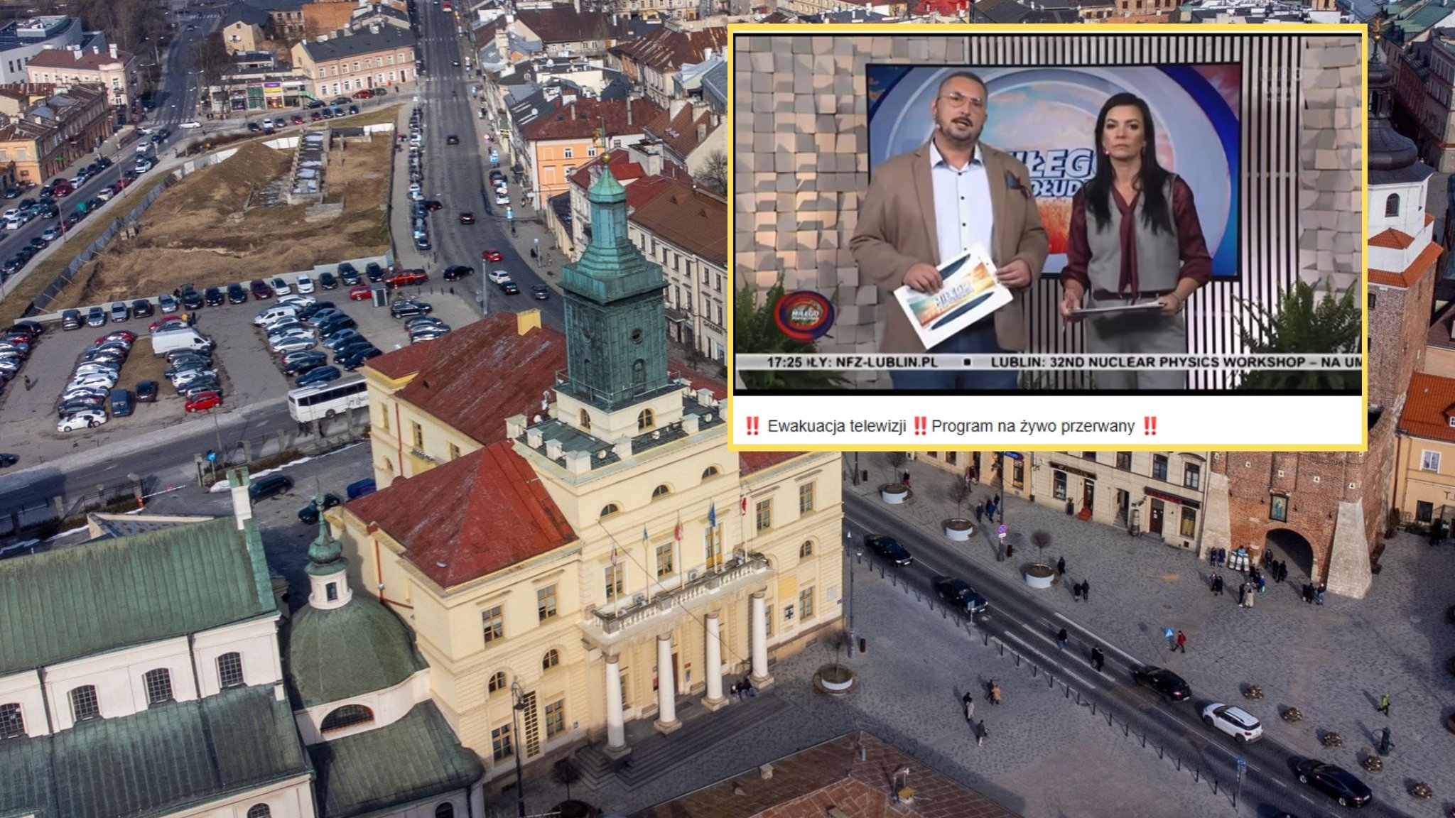 Prowadzący nagle przerwał program na żywo. Musimy się ewakuować do schronu