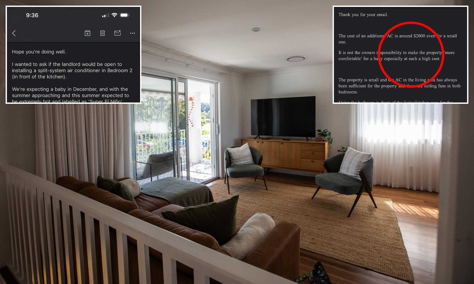 Aussie tenant's fury after real estate agent's rude response to air ...