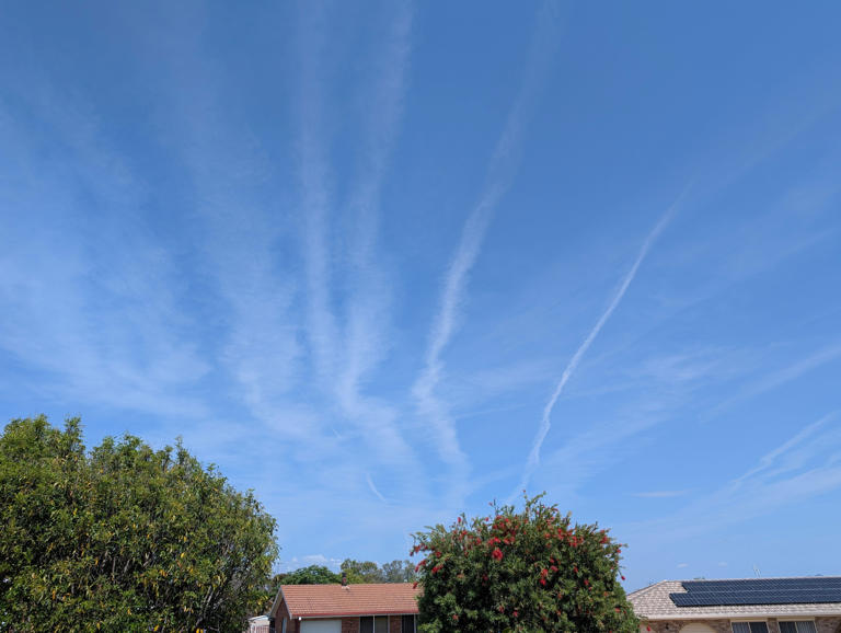 Condensation trails over inland NSW