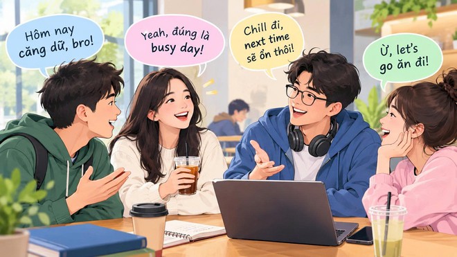 Xen vài từ tiếng Anh khi nói chuyện cho vui hay để chứng tỏ?