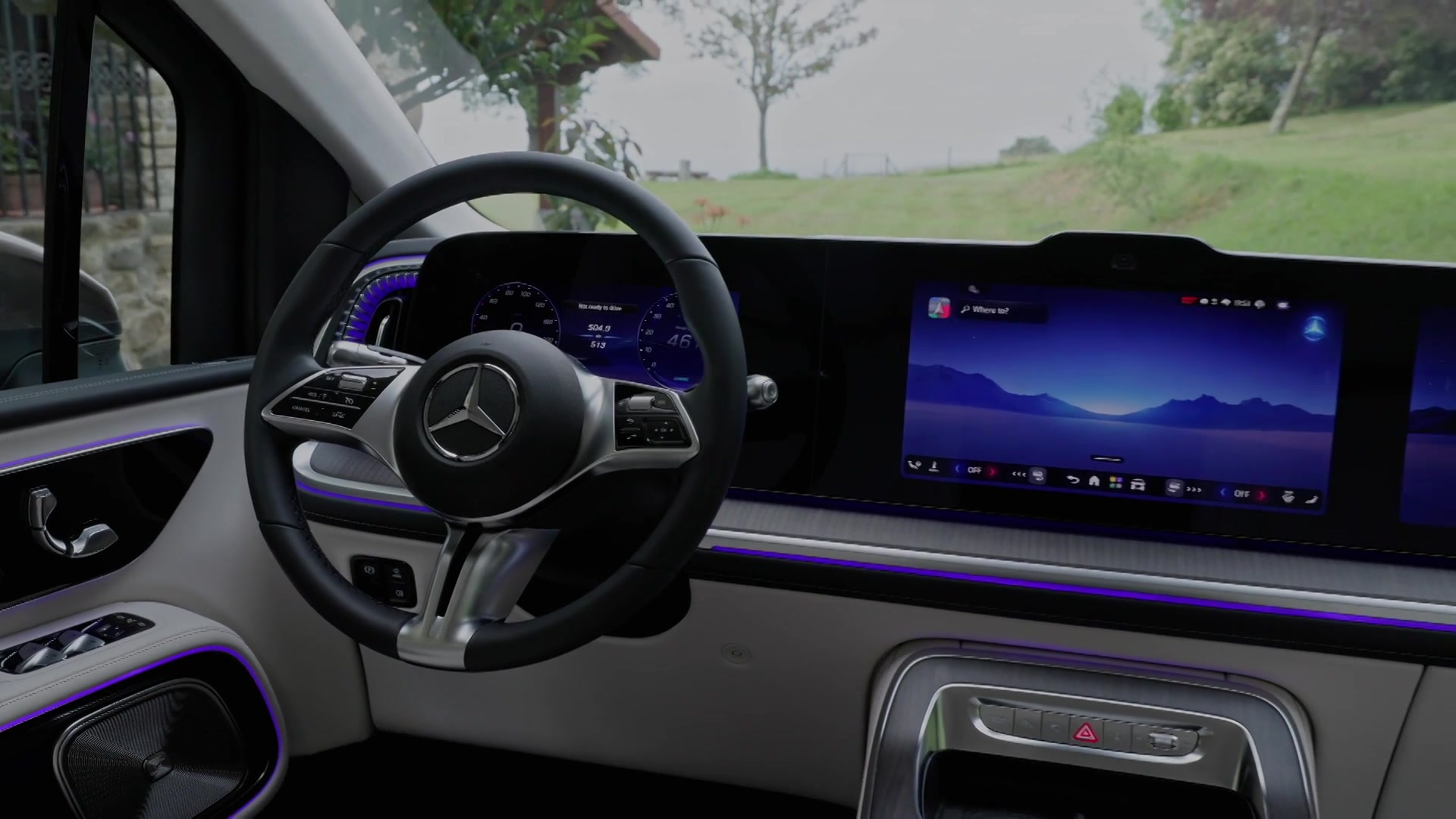 The all-new electric Mercedes-Benz VLE interior design in velvet brown