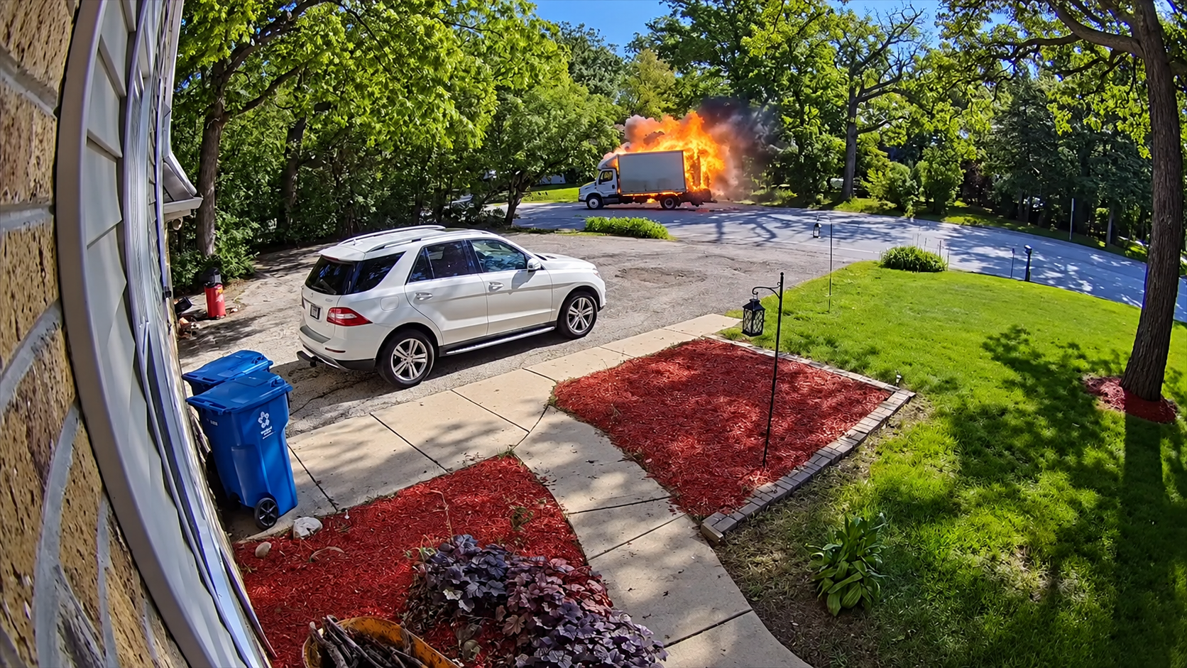 A box truck explodes in a residential area - and the driver was still ...
