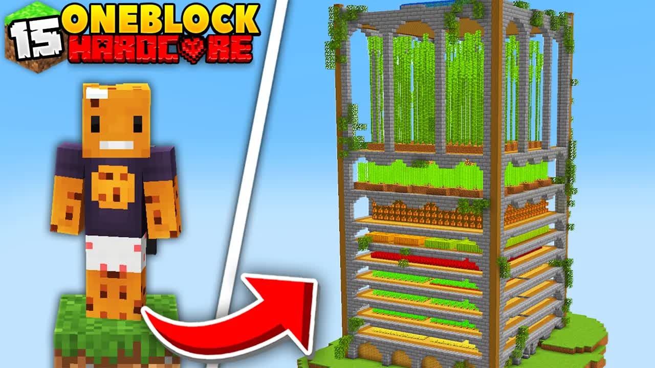 I built the biggest farm ever in ONE BLOCK Minecraft
