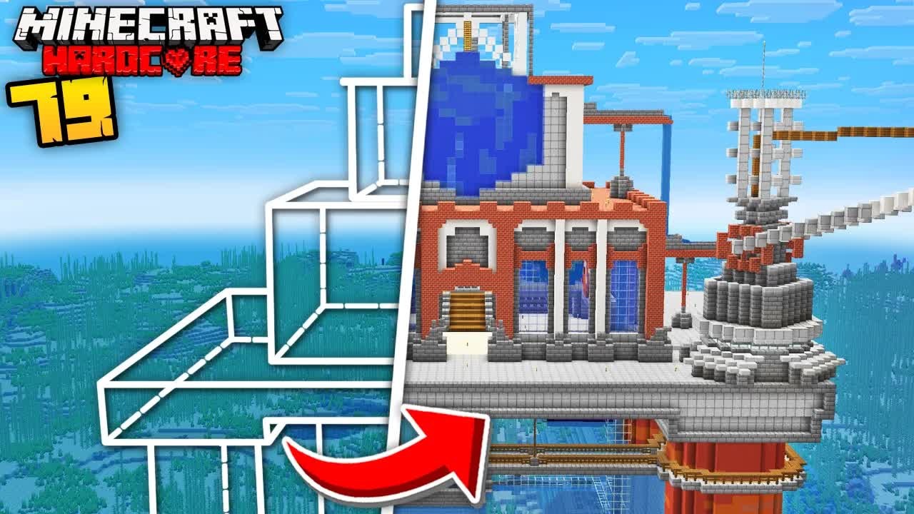 I built an ocean factory in Minecraft hardcore