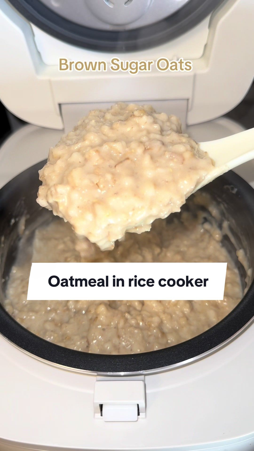 Brown sugar oats made easily in a rice cooker