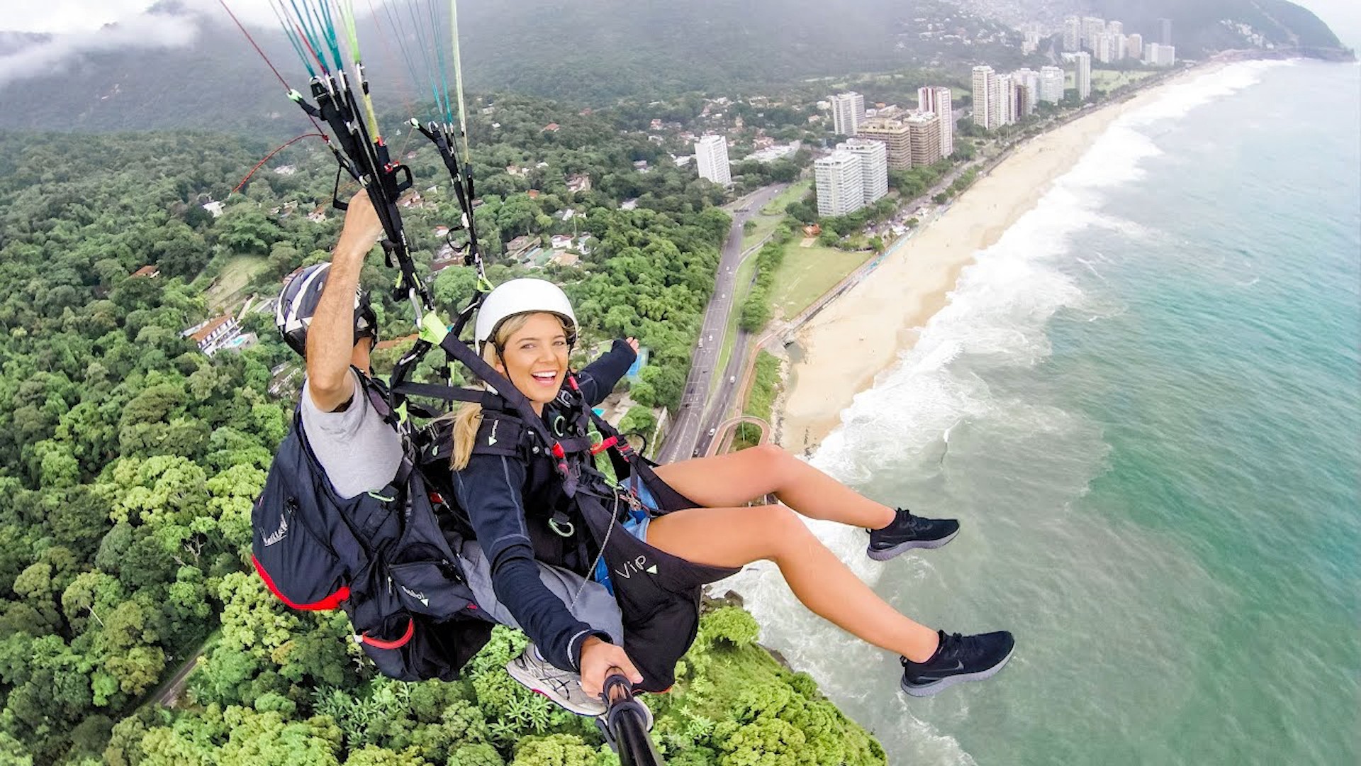 We jumped off a mountain! ⛰️ Paragliding over Rio de Janeiro