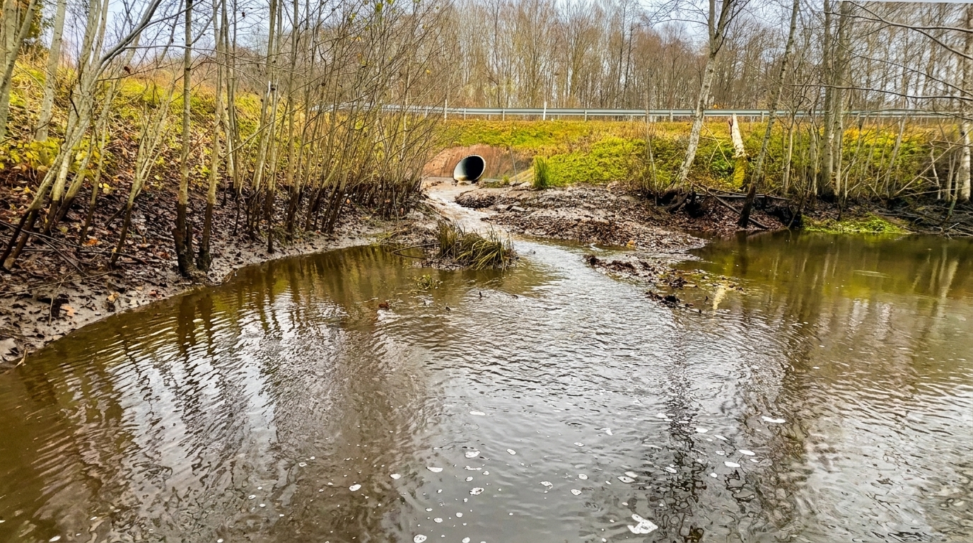 After the beaver dam removal, stream finally flows again