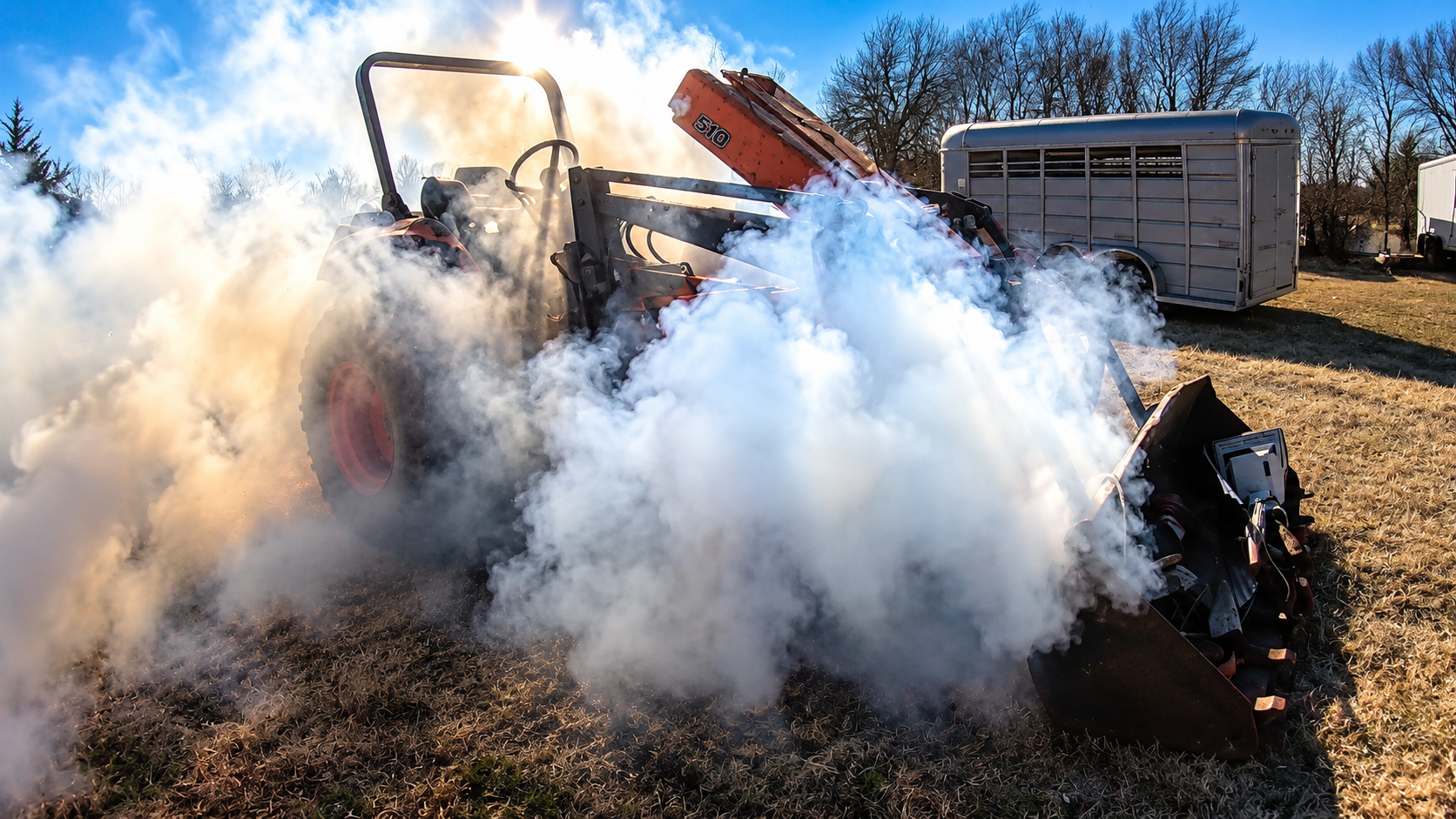 A tractor starts for the first time in 10 years but the engine won't ...