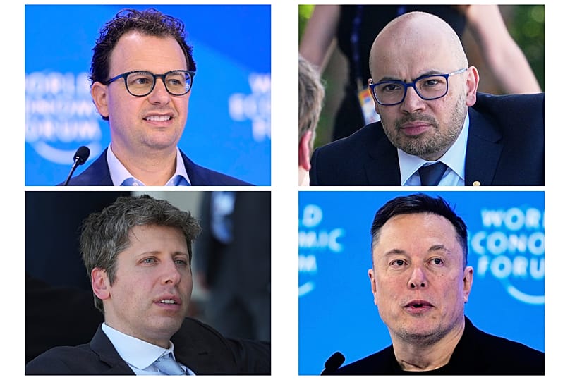 El director ejecutivo y cofundador de Anthropic, Dario Amodei (arriba a la izquierda), Demis Hassabis (arriba a la derecha), el director ejecutivo de OpenAI, Sam Altman (abajo a la izquierda), y el director ejecutivo de SpaceXAI, Elon Musk (abajo a la derecha) Copyright 2026 The Associated Press. All rights reserved.