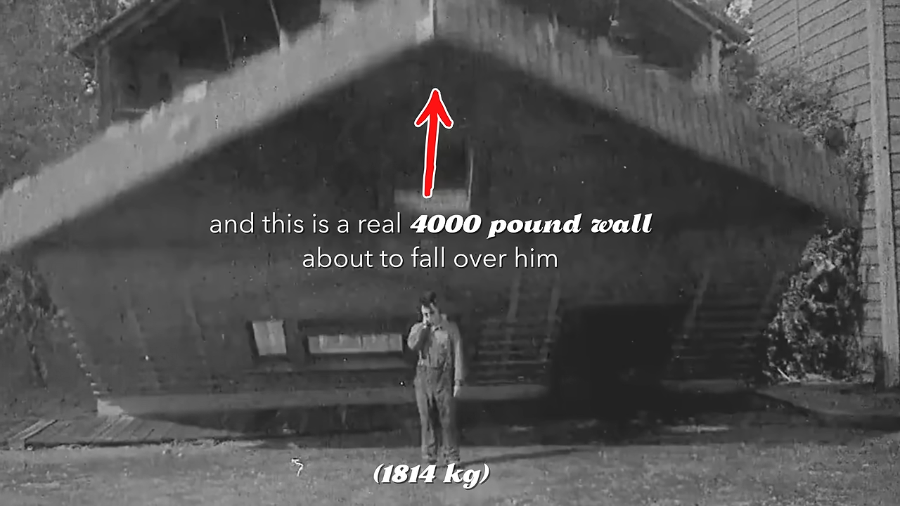 A 4,000-pound wall fell toward Buster Keaton then it missed him by 2 ...