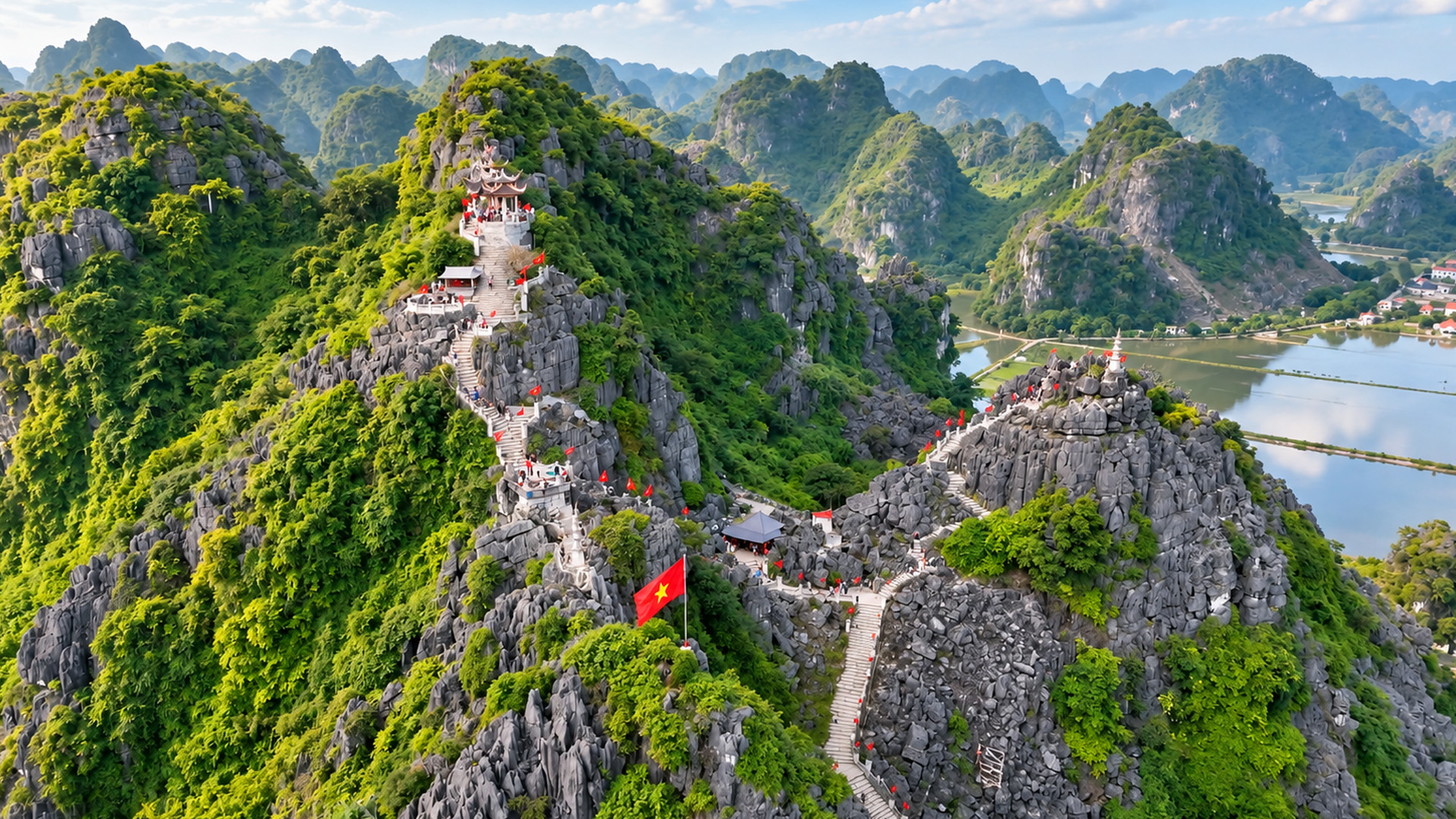 Vietnam’s mountain pagodas above a limestone maze