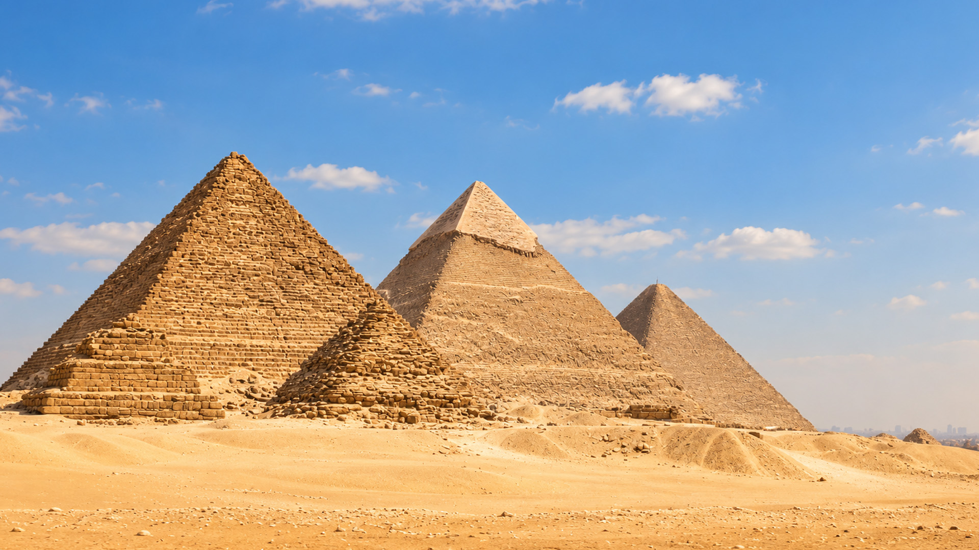 Ancient tombs standing beside modern Cairo