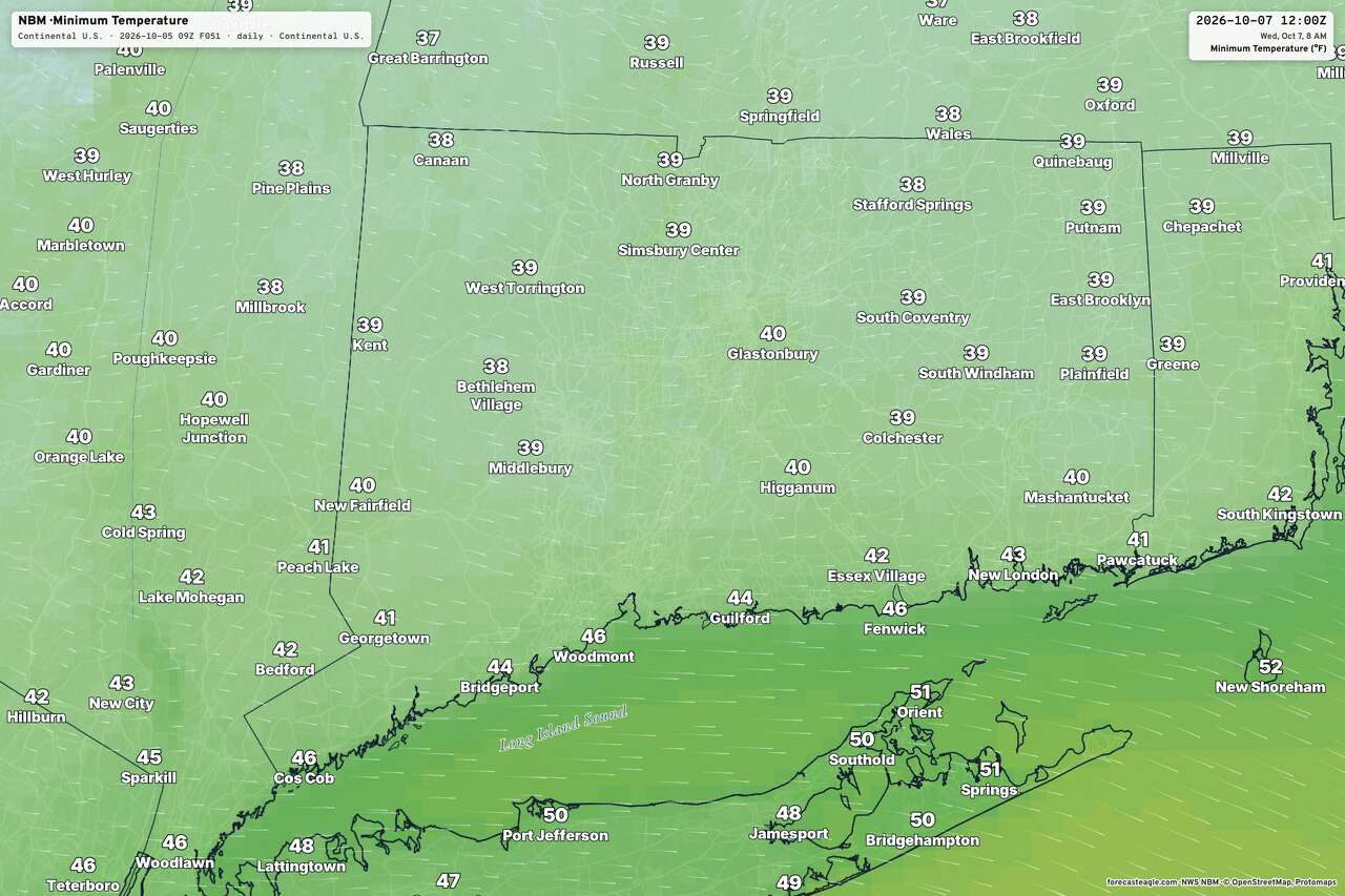 First frost of the season may arrive in parts of Connecticut Tuesday night