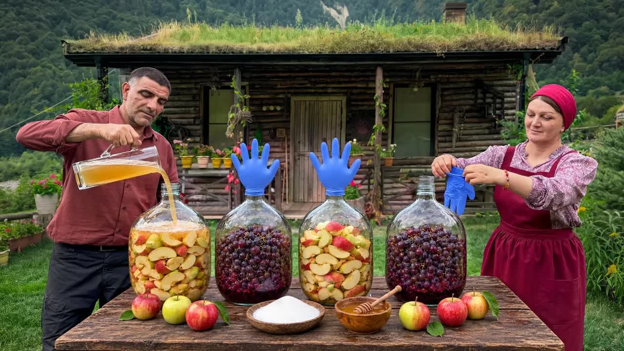 Homemade vinegar and pickles in a mountain village!