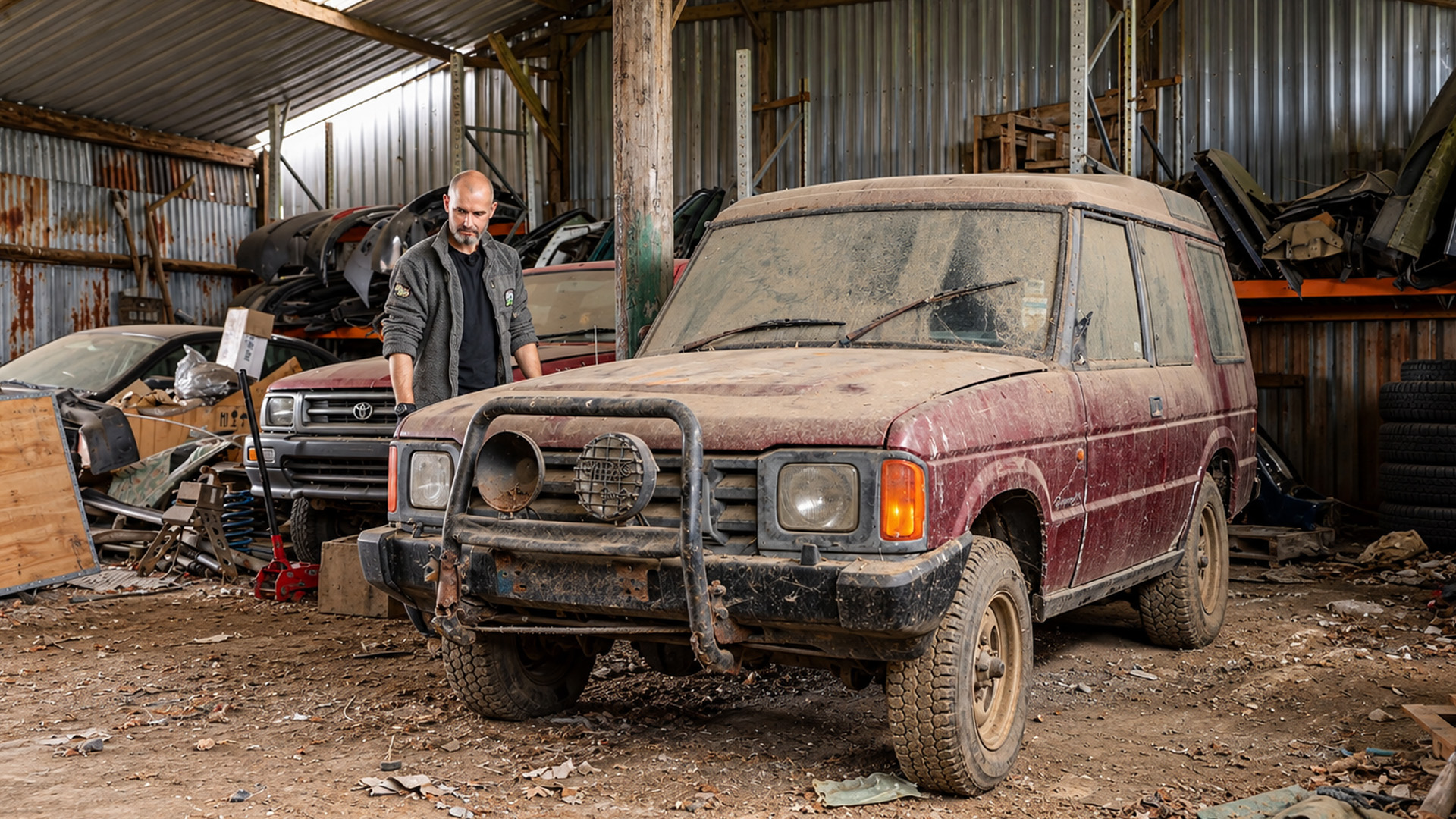This dusty Land Rover becomes a rare find among old cars