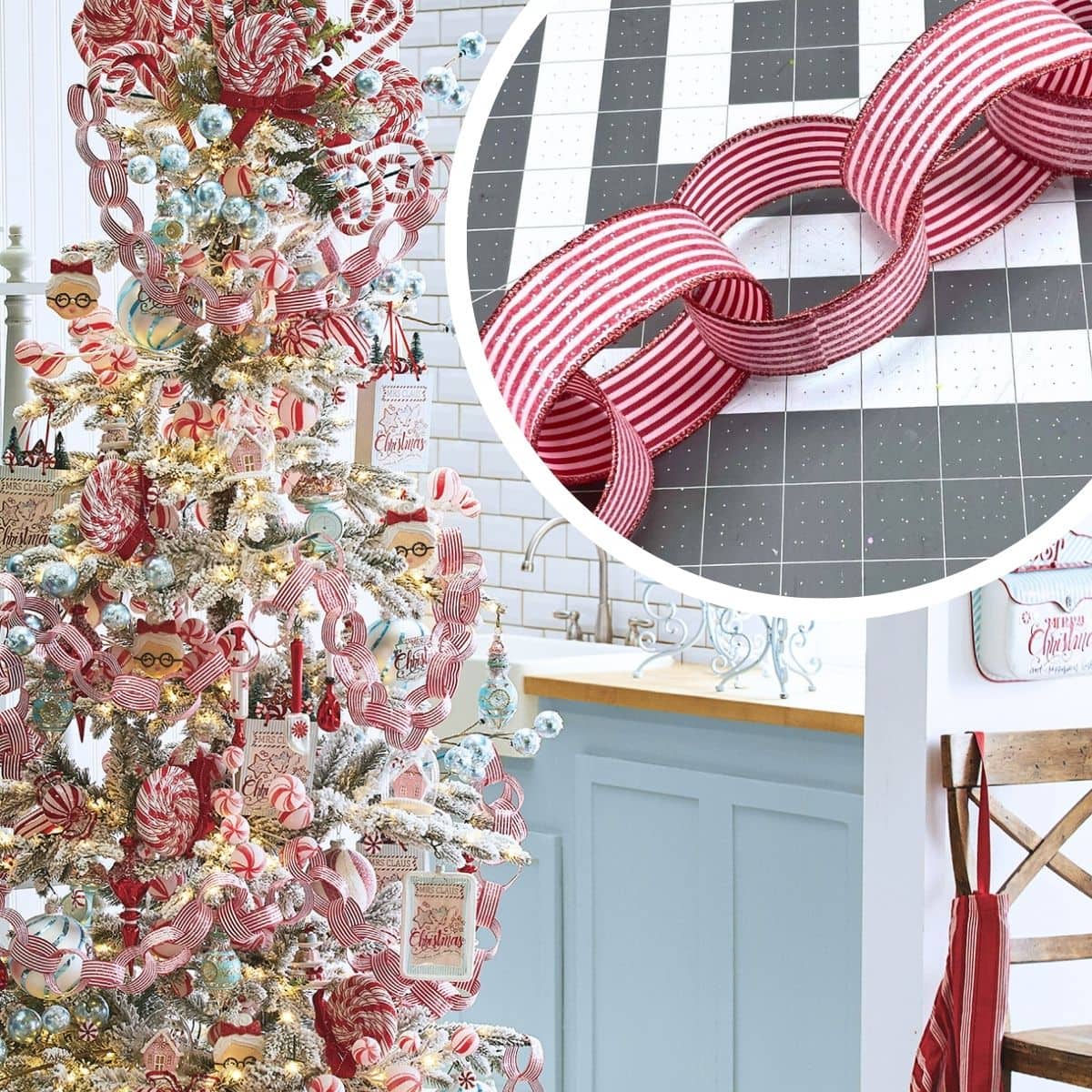 Childhood paper chain garland gets a ribbon makeover