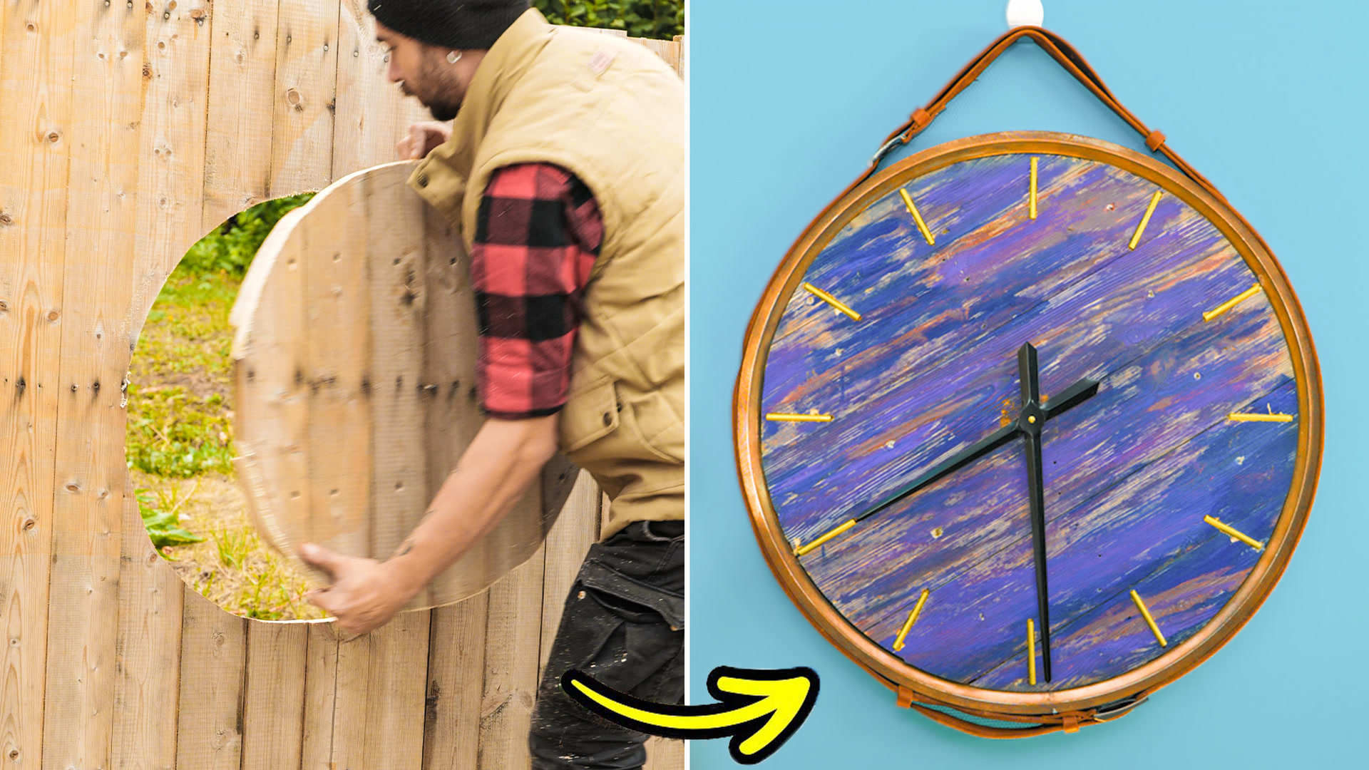 Making cool clock from old ugly fence