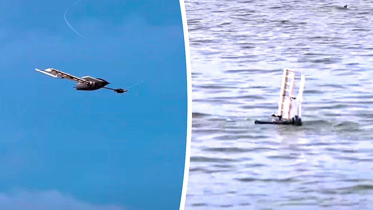 Un robot volant tombe du ciel et se transforme en voilier